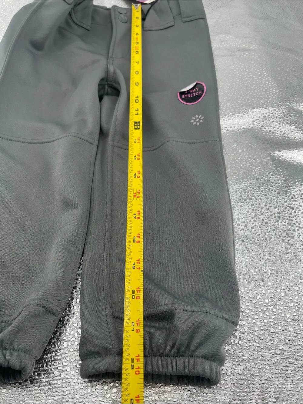 RIP-IT Girls' 4-Way Stretch Softball Pants in Charcoal, Size Medium 8/10 Y kids